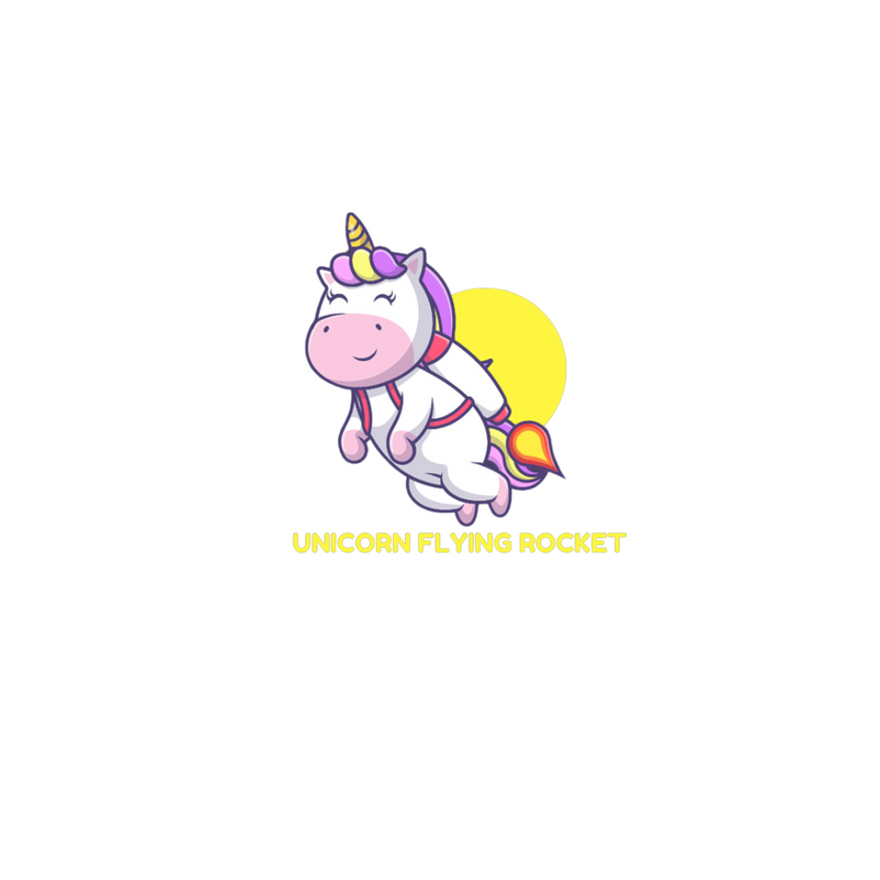 Oversize Cute Wear White | UNICORN FLYING ROCKET