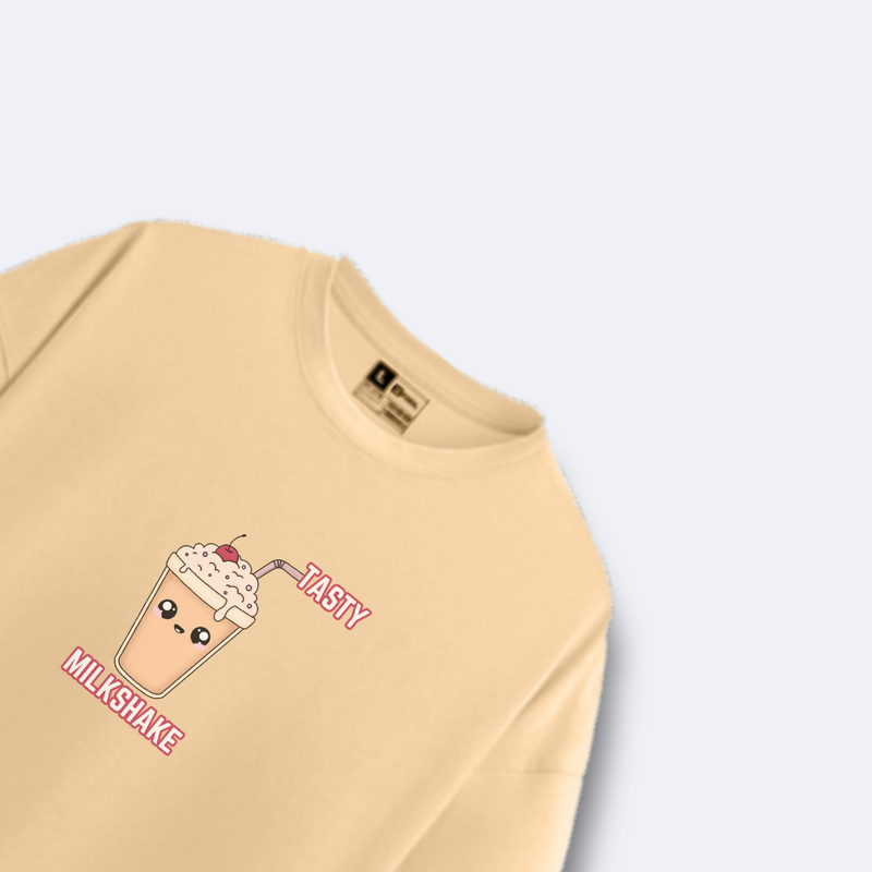 Oversize Cute Wear Beige | TASTY MILKSHAKE